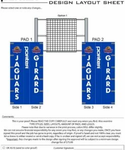 Porter Powr-Line INTERNATIONAL Volleyball Net System Package -Volleyball Sales Shop a25 290 custom graphics