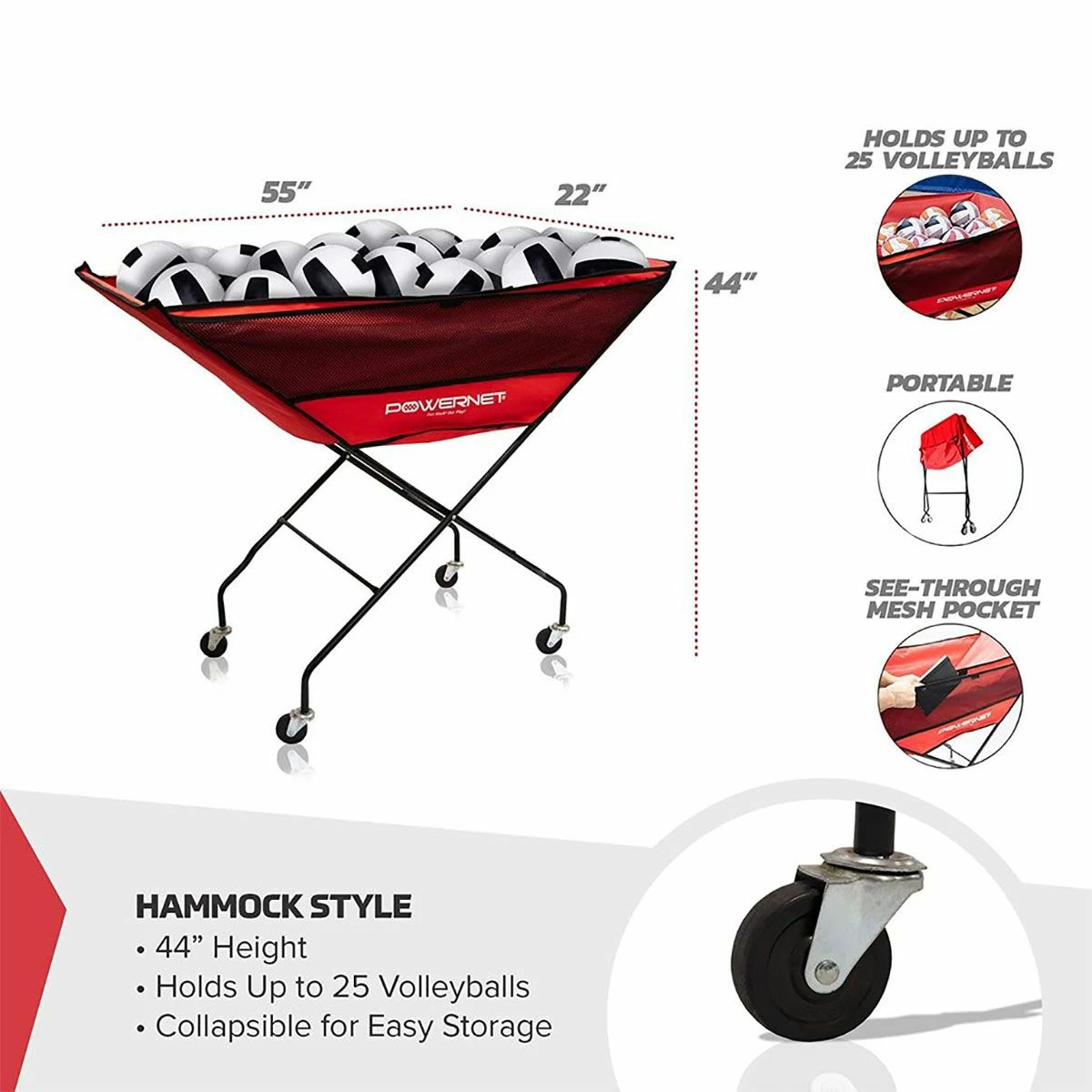 POWERNET Wheeled Volleyball Cart 2 POWERNET Wheeled Volleyball Cart - Image 2